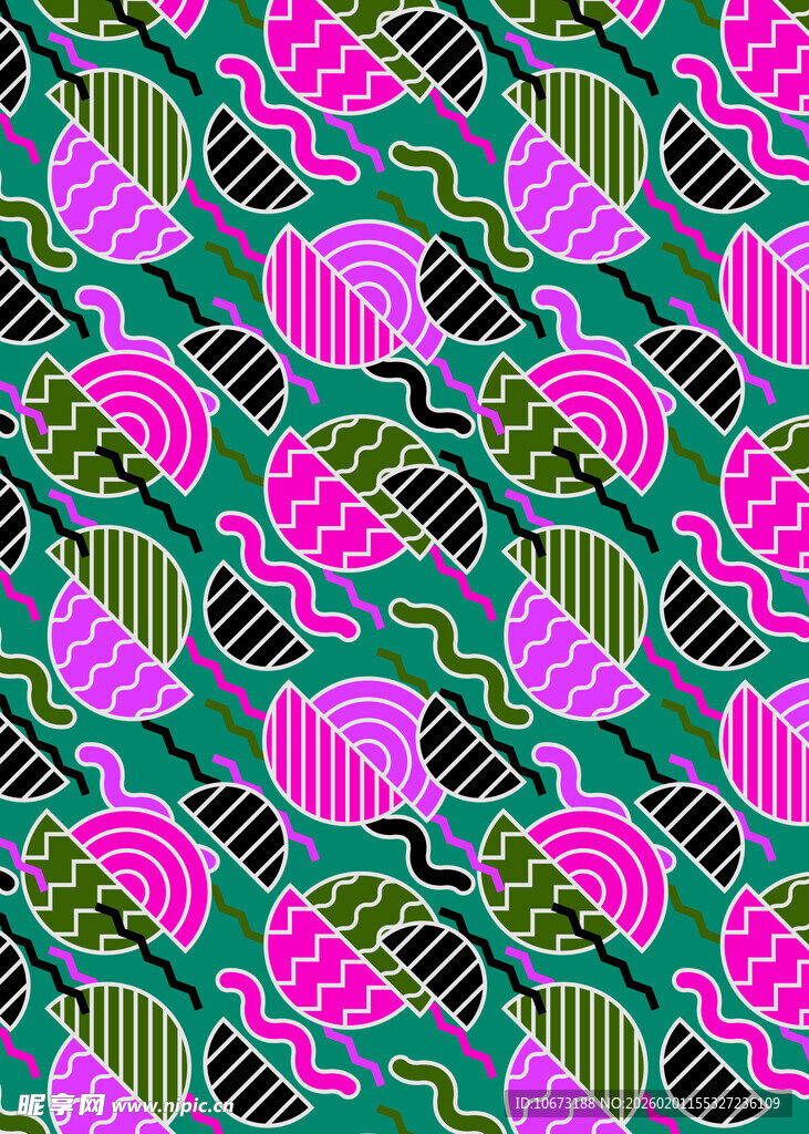 多彩心形几何图案背景