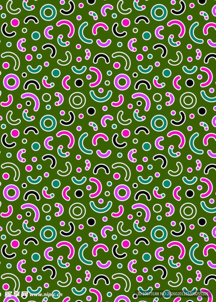 绿色花卉图案无缝背景图