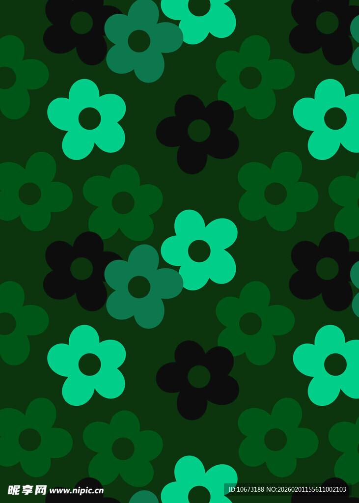 绿色花卉图案背景纹理
