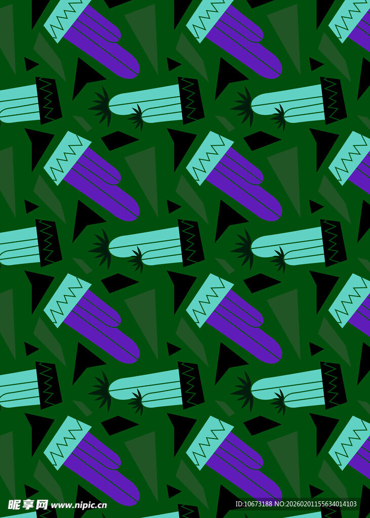 紫色仙人掌图案背景纹理