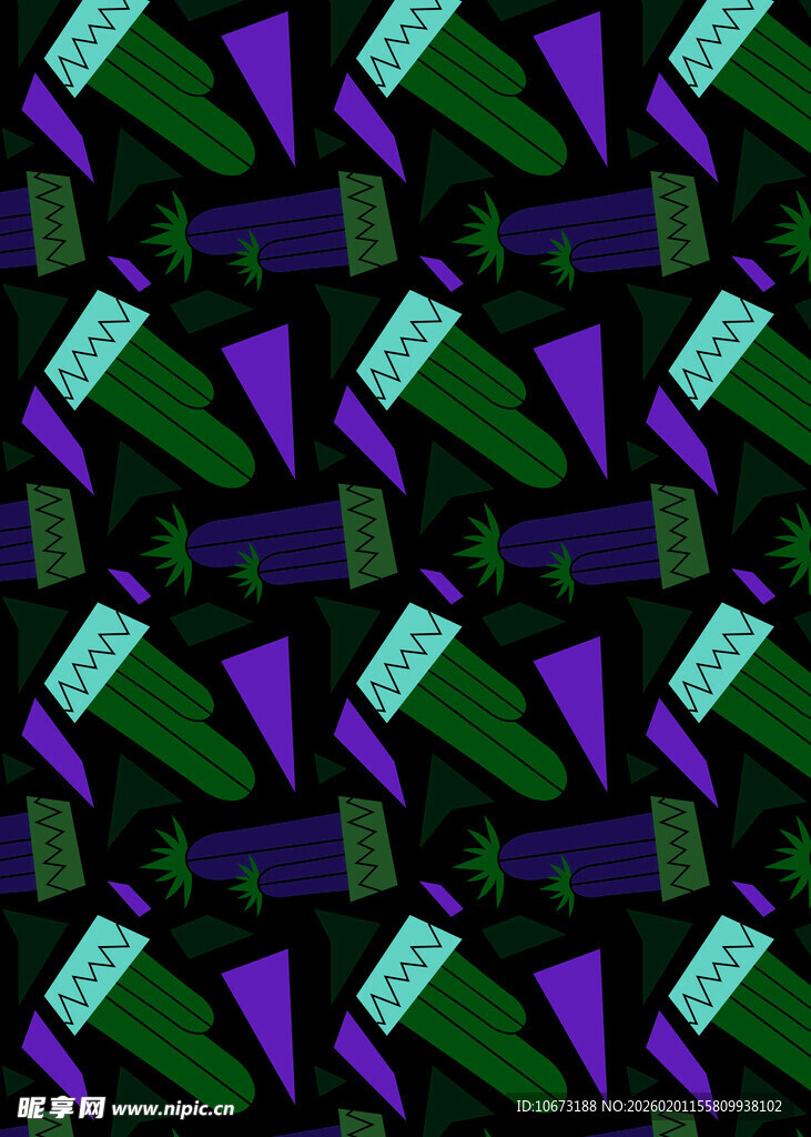 几何图案背景下的多彩元素