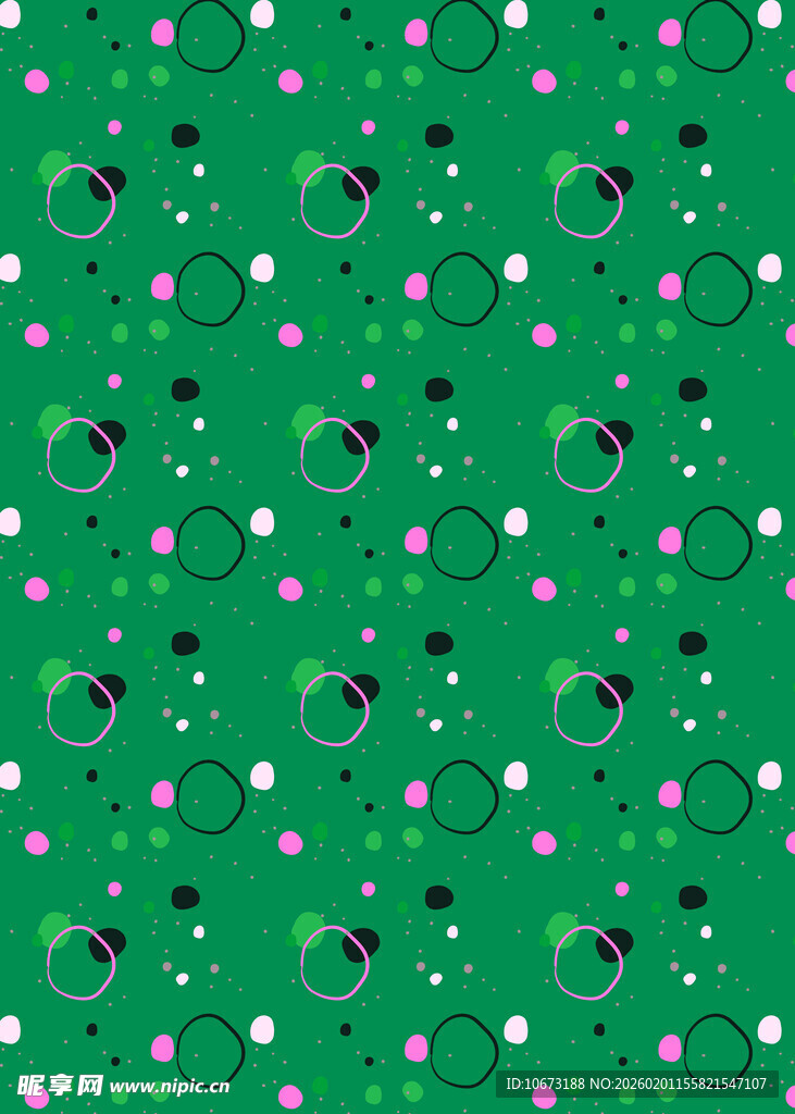 绿色波点瓢虫图案背景