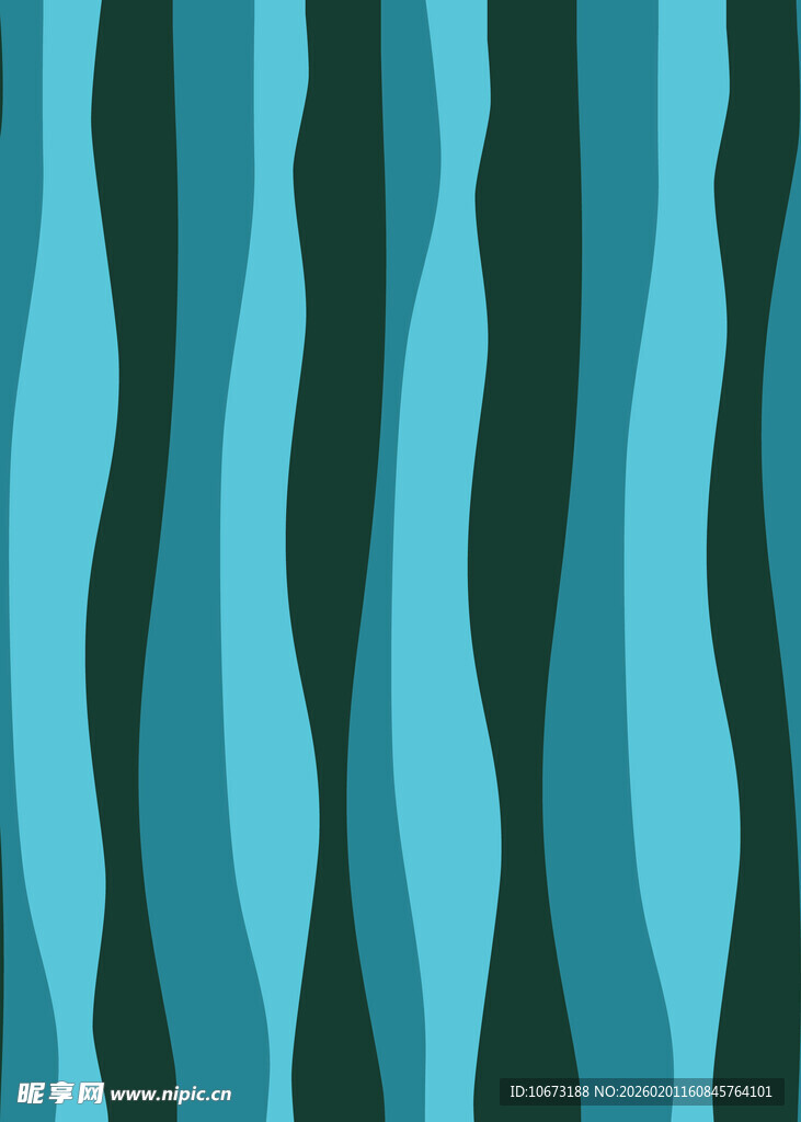 蓝绿波浪条纹图案背景
