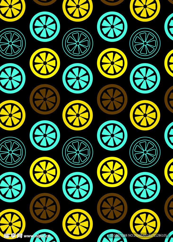 多彩柠檬图案背景