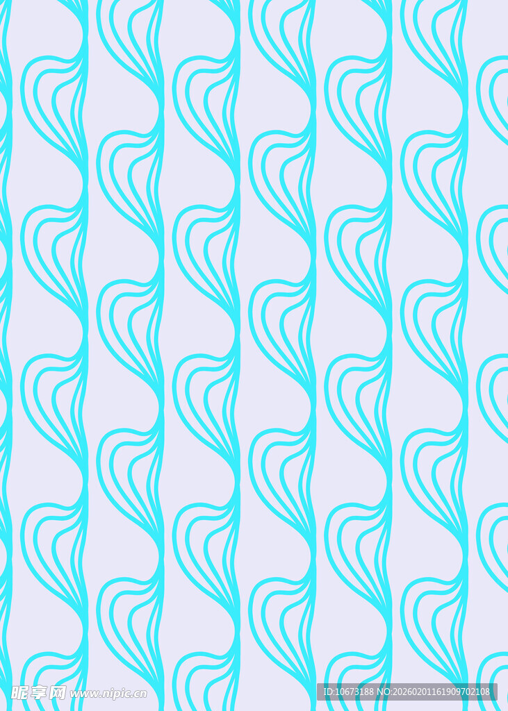 蓝紫渐变心形波浪图案