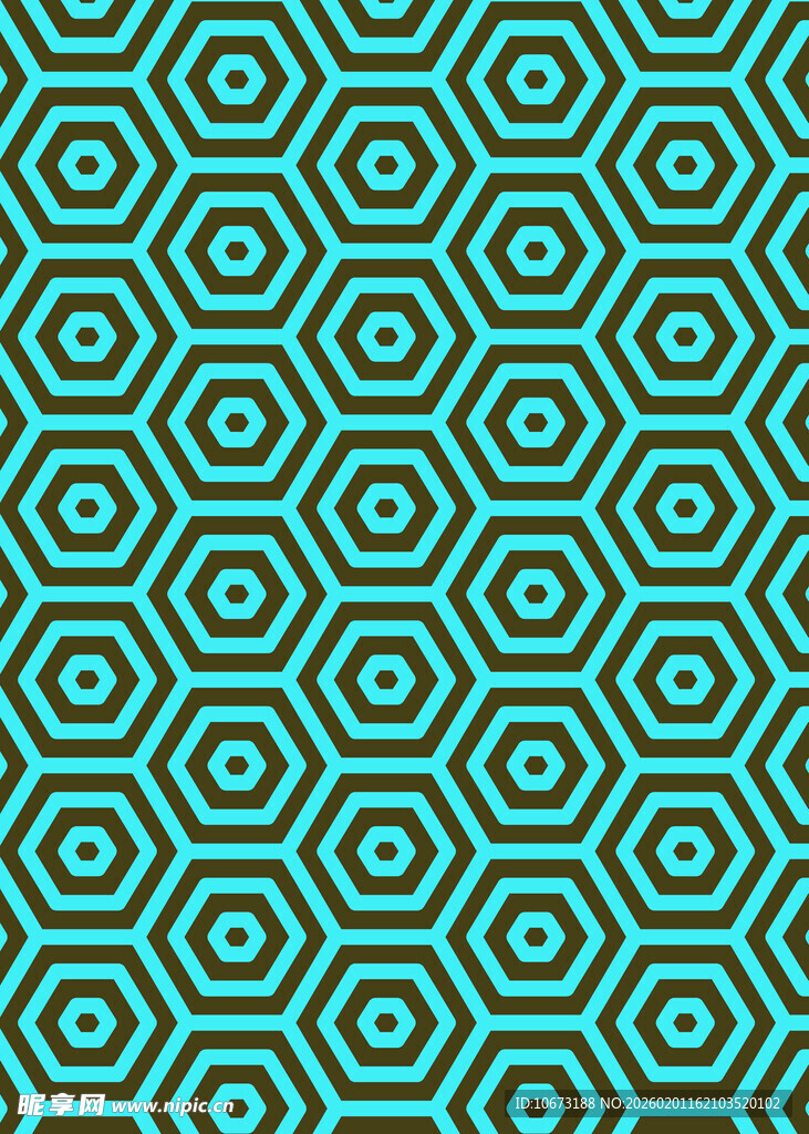 蓝绿色六边形几何图案