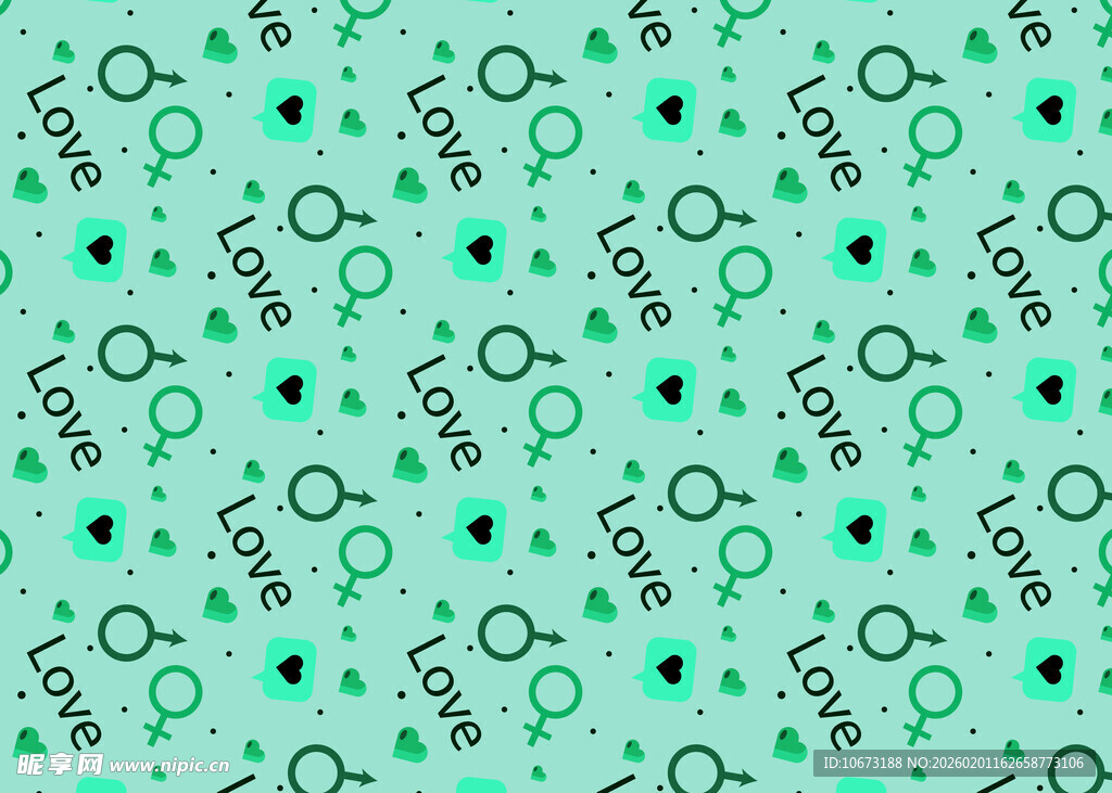 绿色性别符号图案背景