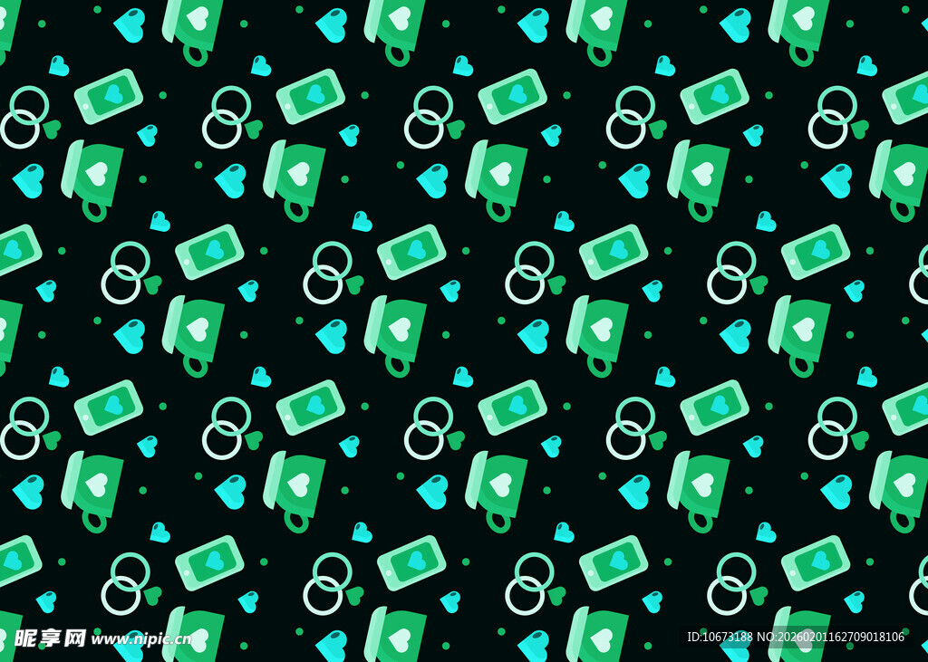 绿色钱币钥匙图案背景