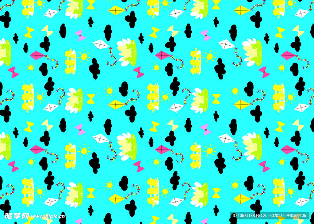 蓝底多彩几何图案纹理