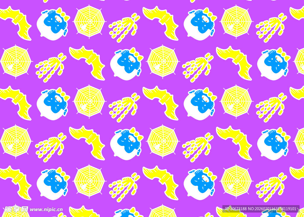 紫色背景的海洋生物图案