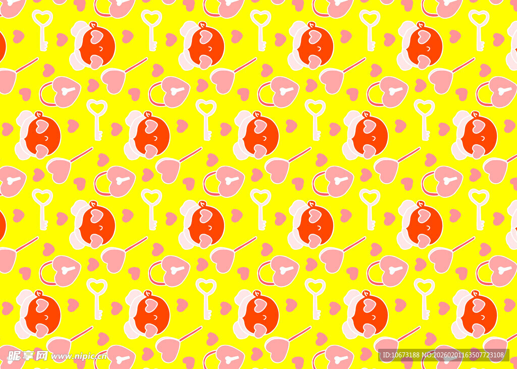 黄色卡通图案背景纹理