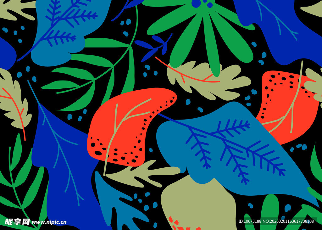 热带植物花卉图案设计