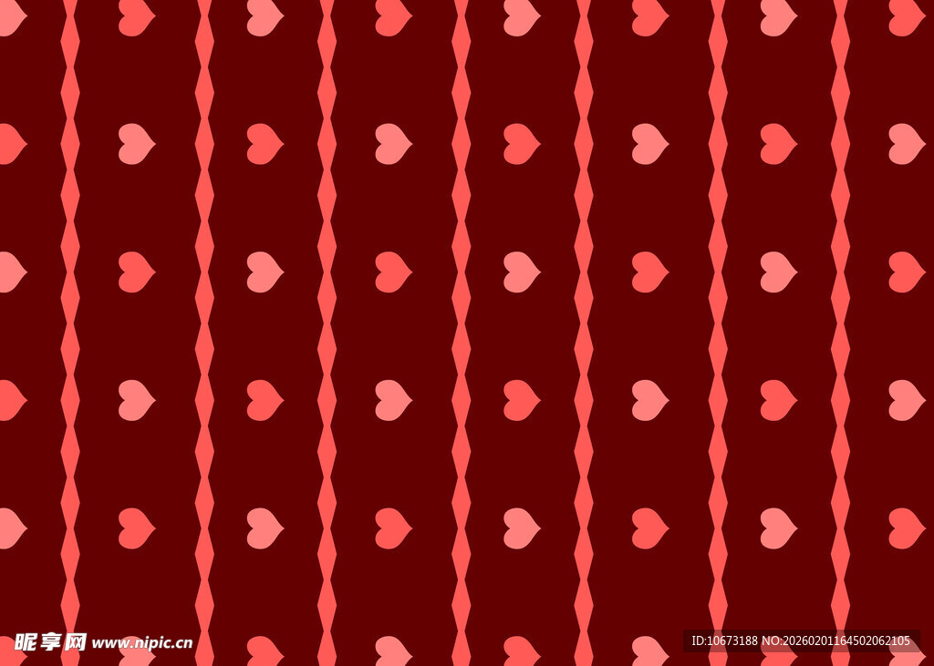 红色爱心条纹图案背景
