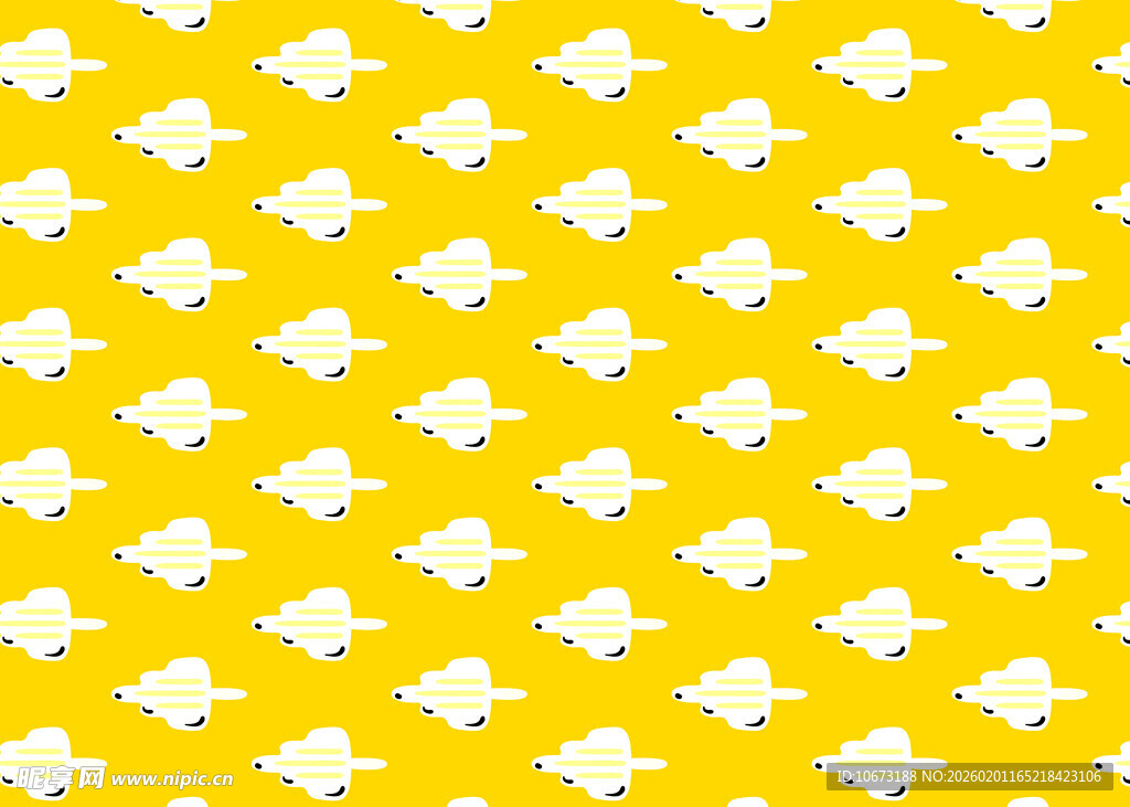黄色底白花图案背景