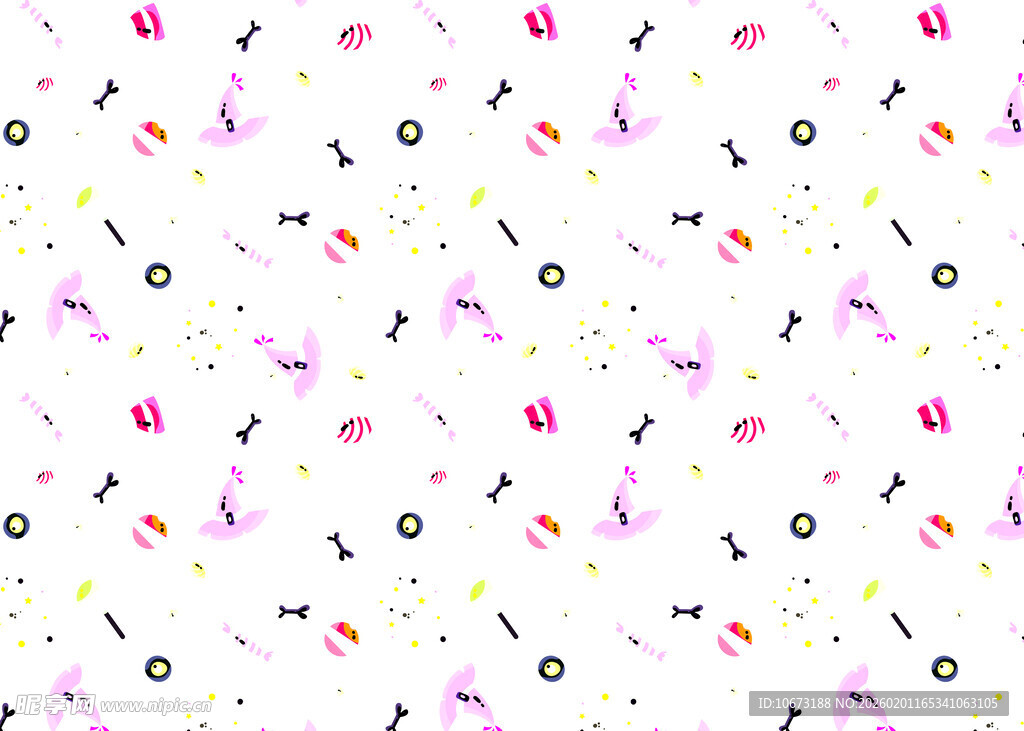 多彩手绘风小元素图案背景