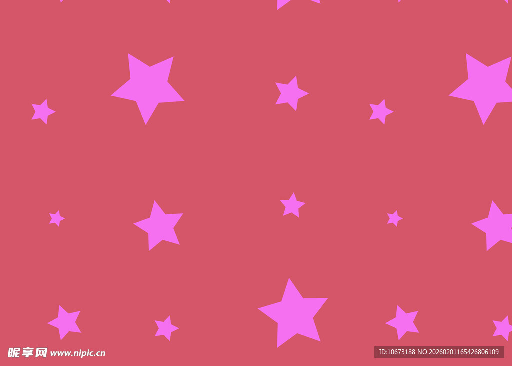 粉色背景上的多彩星星图案