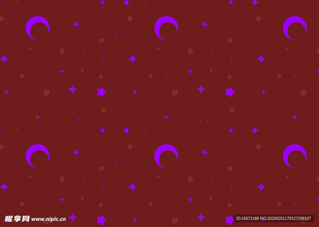 紫色月牙圆点图案背景