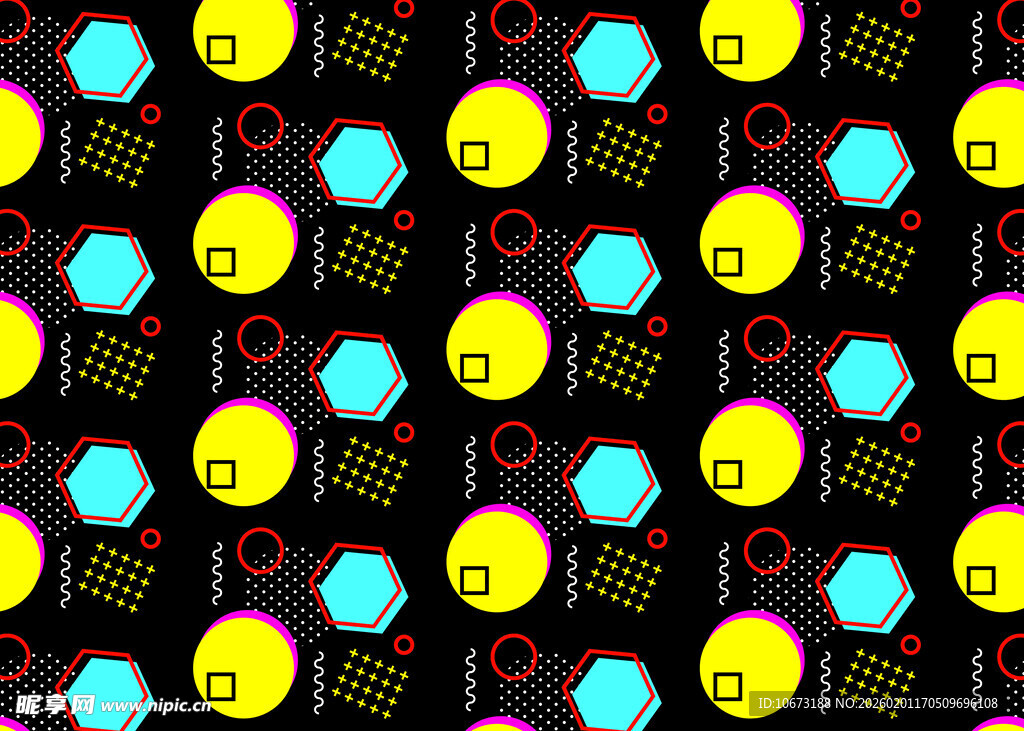 多彩几何图案无缝背景