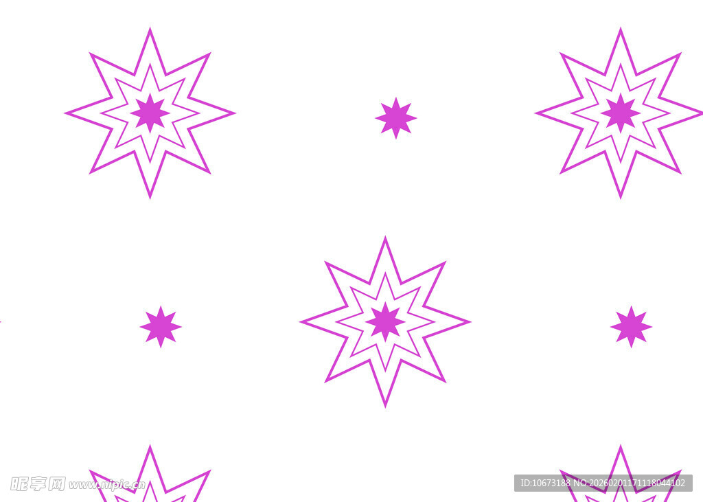 紫色星形图案装饰元素