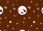 棕色星空月亮星星图案
