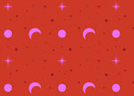 红色星空月牙圆点图案