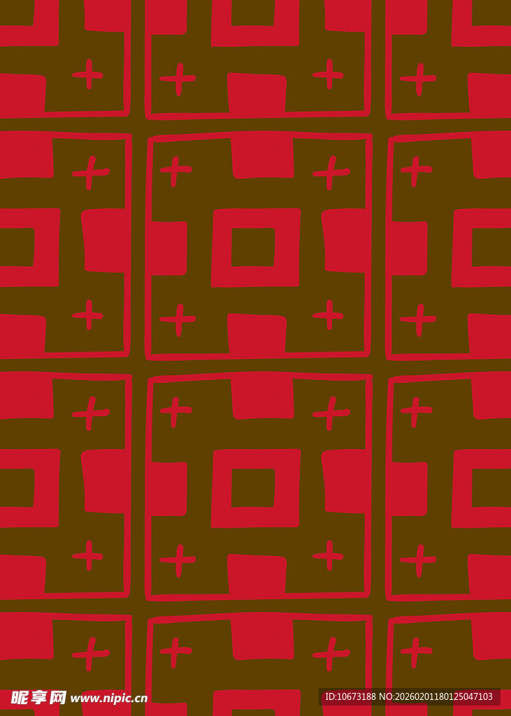 红色几何图案无缝背景