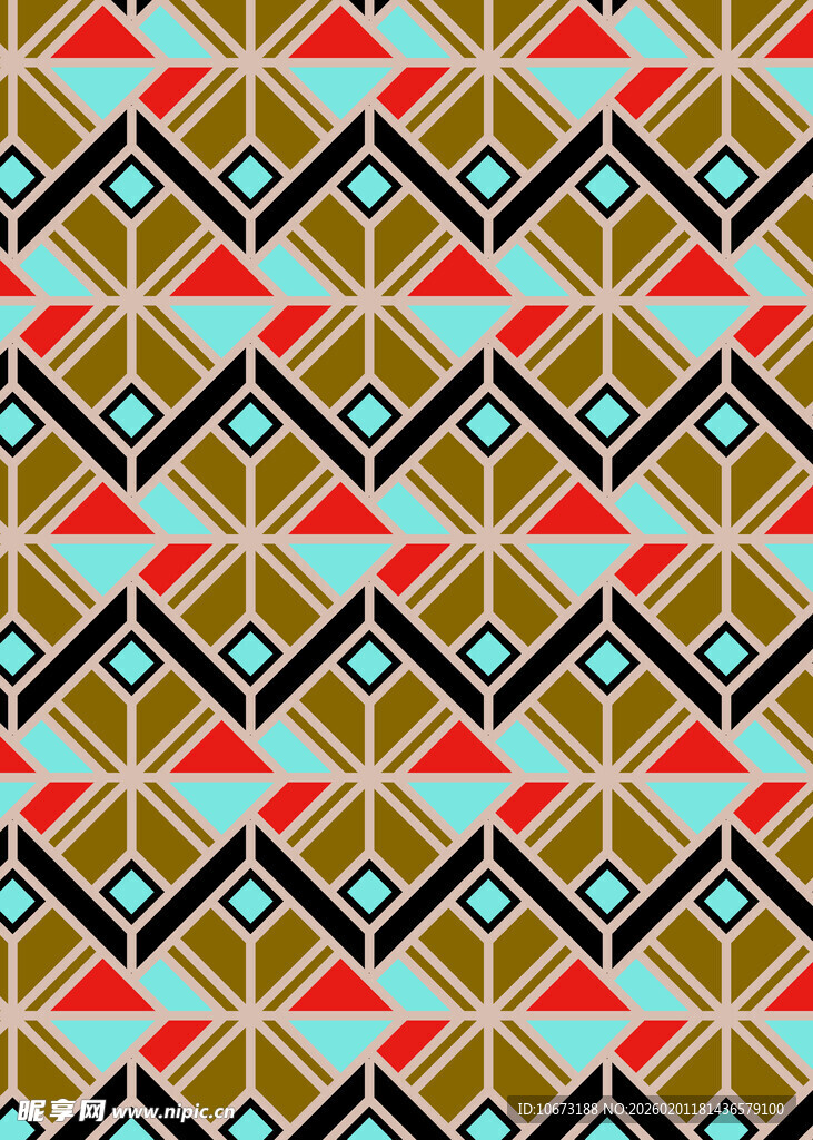几何图案民族风彩色纹理