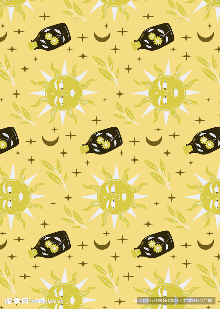 蜜蜂花卉图案背景图