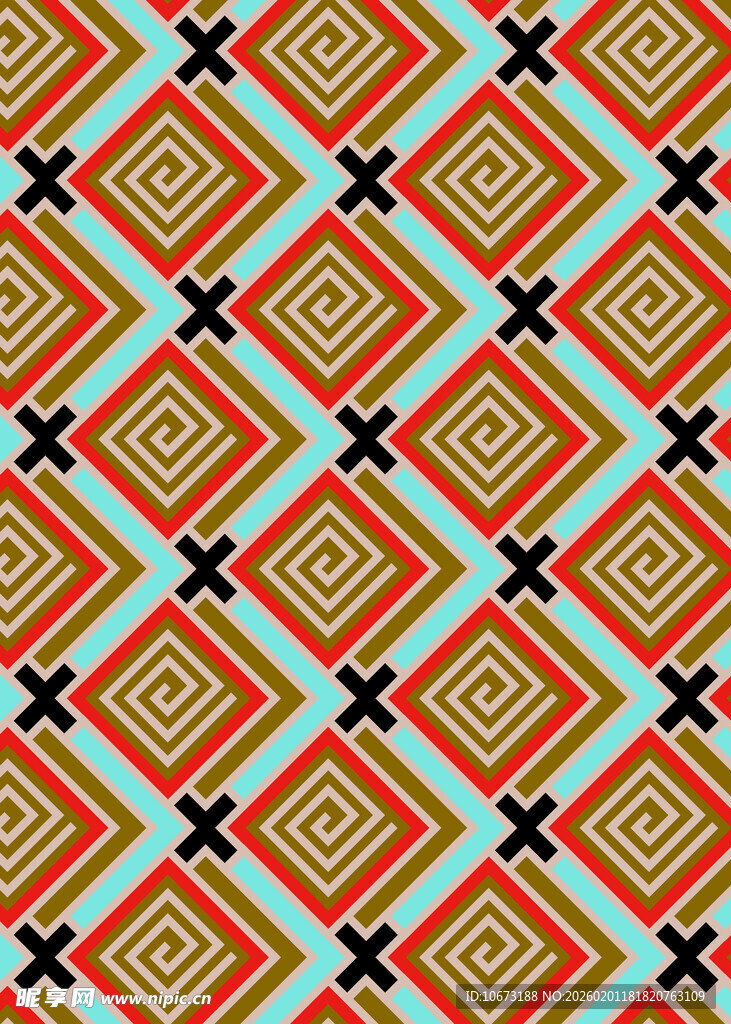 几何图案彩色无缝背景