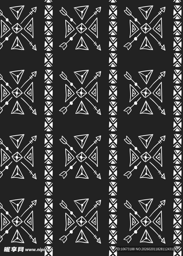 黑白几何图案无缝背景