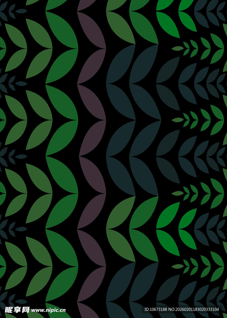 几何绿植图案背景纹理