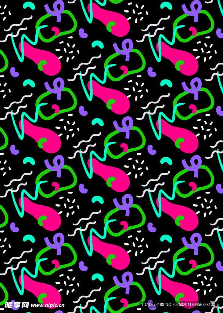 多彩抽象植物图案纹理