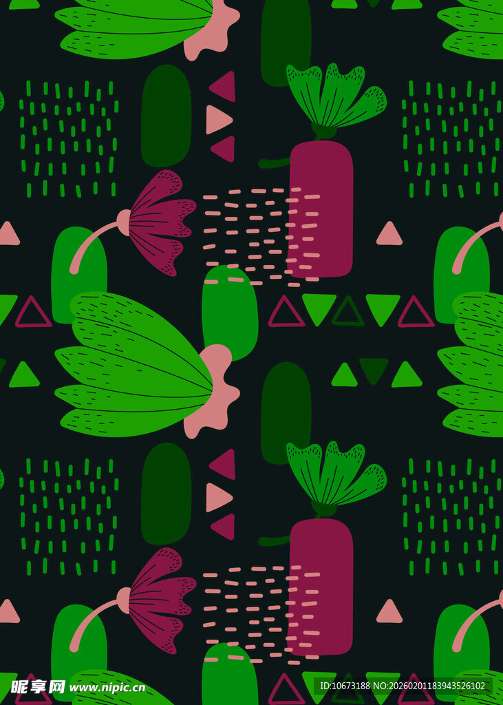 几何风蔬菜图案背景