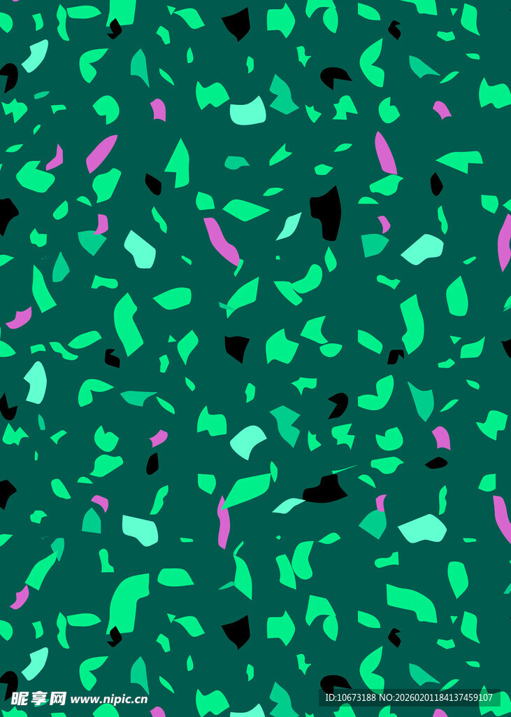 绿色缤纷纸屑纹理背景图