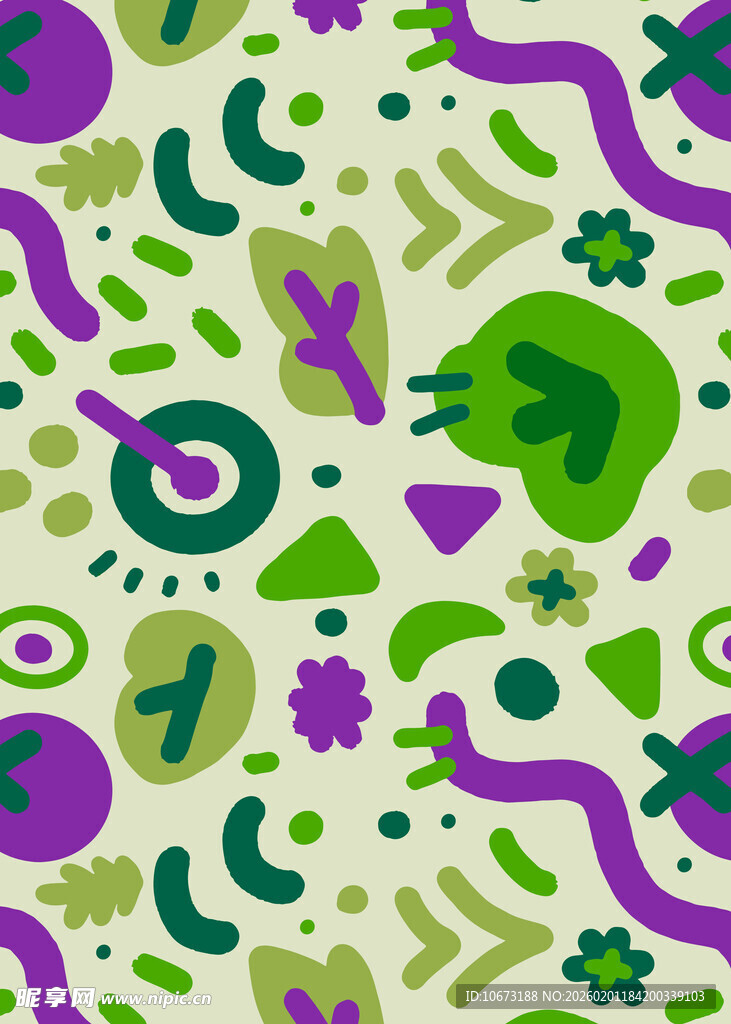 多彩抽象植物图案背景