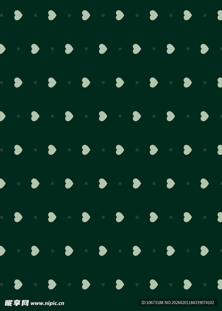 深绿底白色波点图案