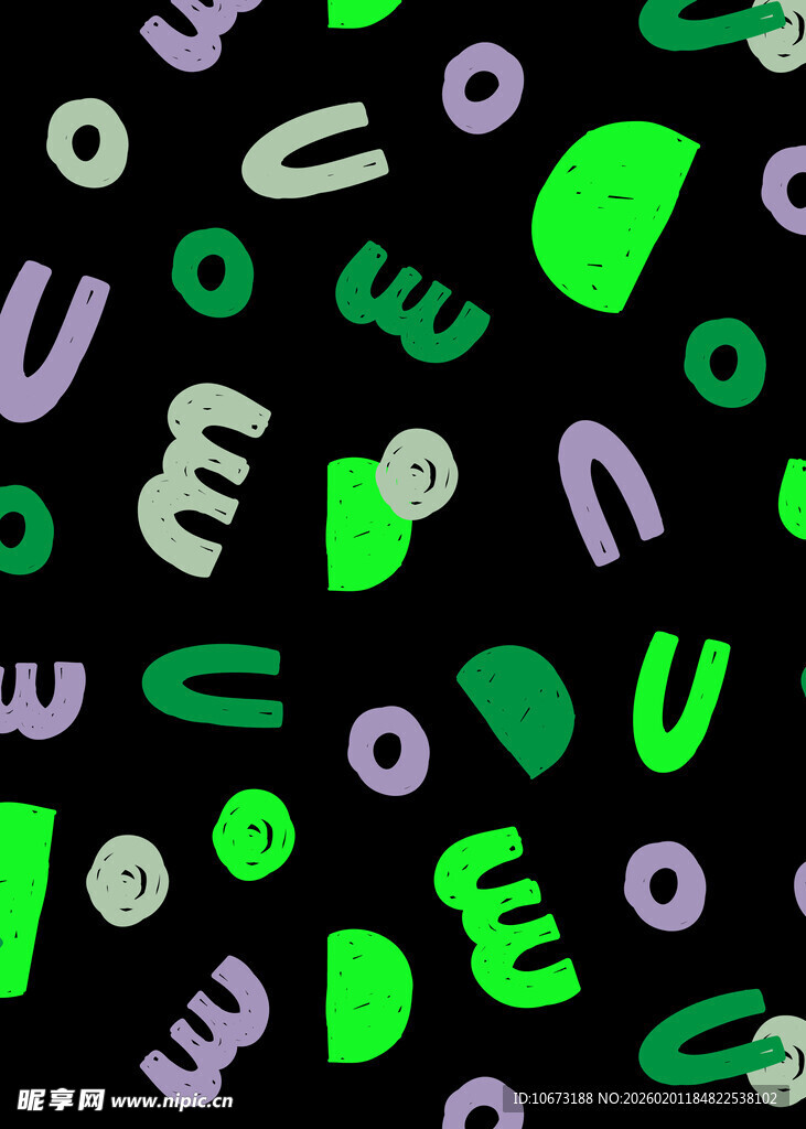 多彩字母图案背景