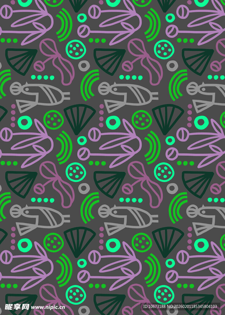 奇幻卡通风格怪物图案