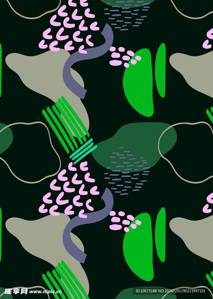 抽象绿植几何图案背景