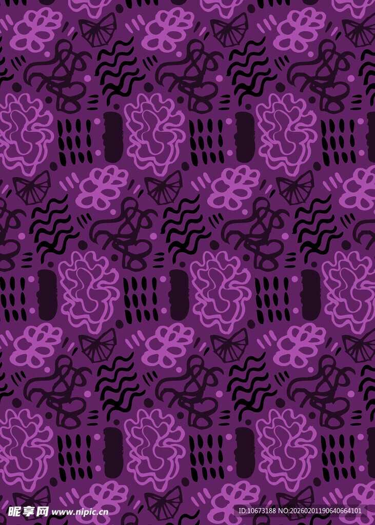 紫色花卉图案无缝背景