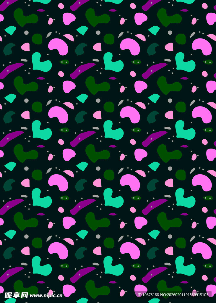 多彩心形与烟斗图案背景
