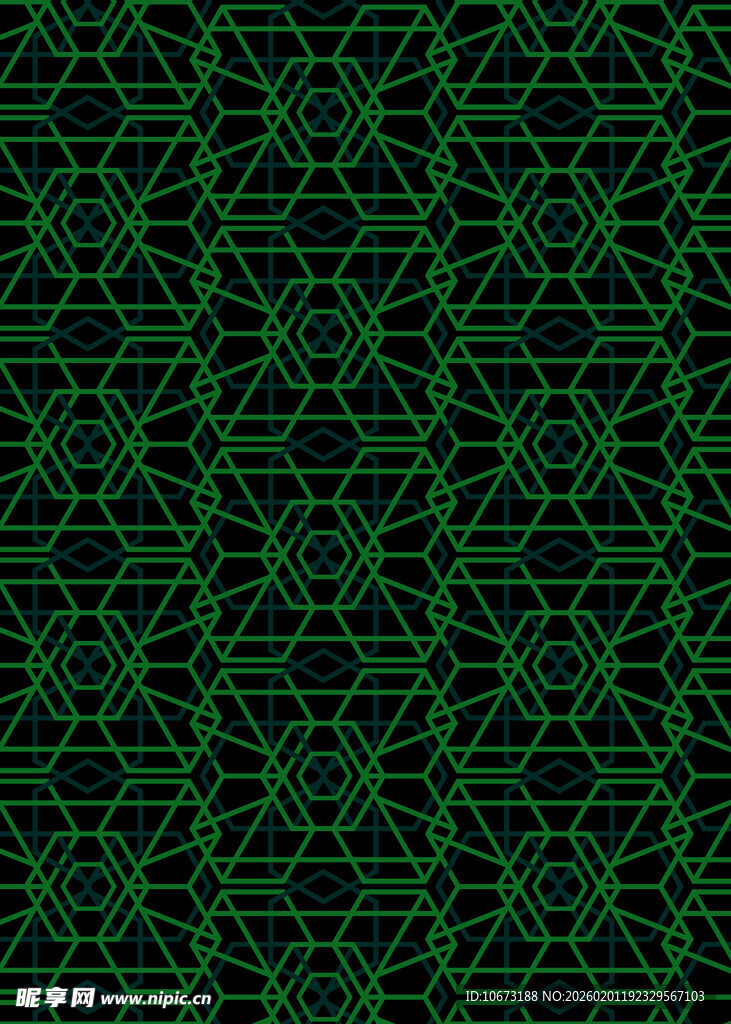 绿色几何线条无缝图案