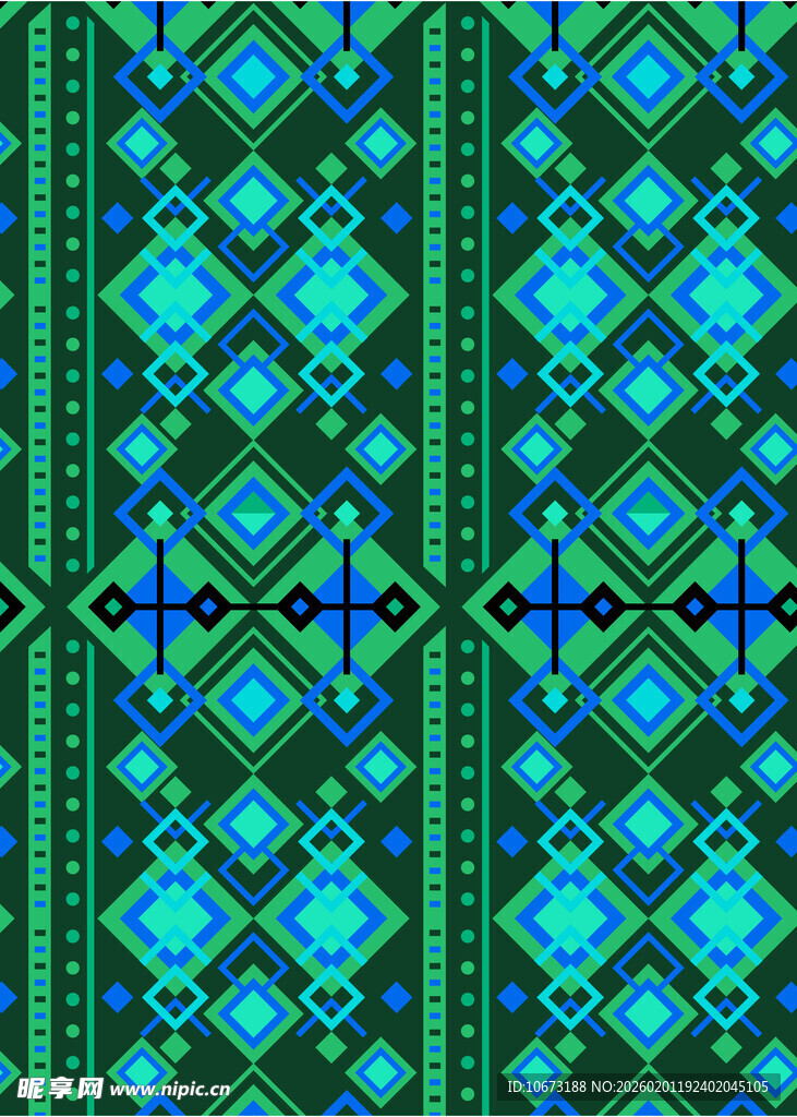 蓝绿几何图案纹理背景