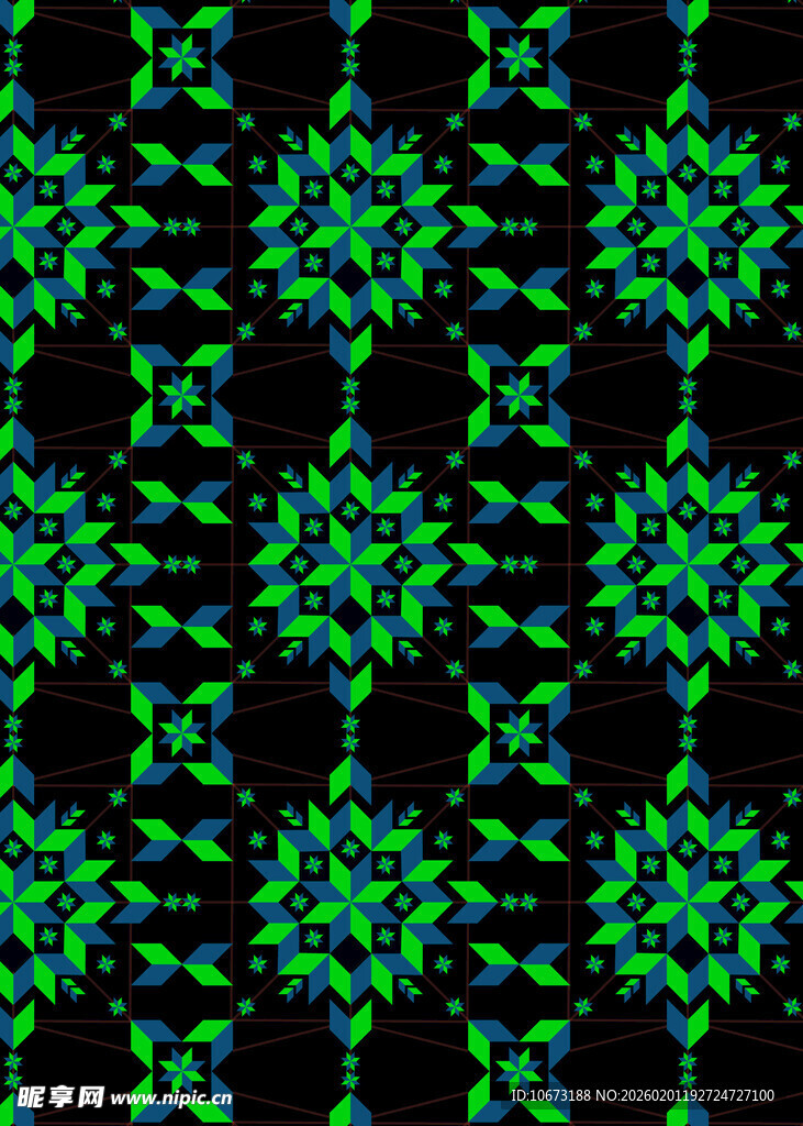 绿色几何图案抽象背景图