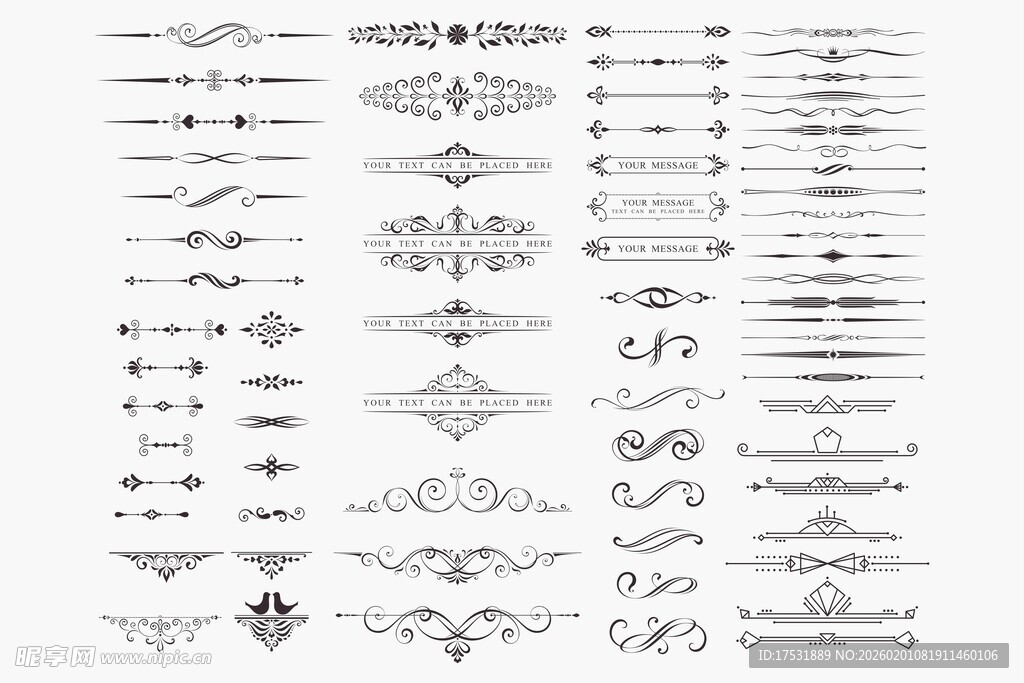 复古装饰边条边框花纹设计元素