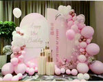 粉色浪漫气球婚礼布置  完灯宴