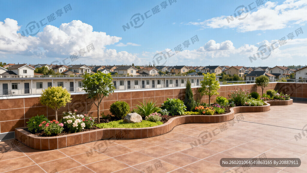 露台花圃 外面贴咖啡色瓷砖