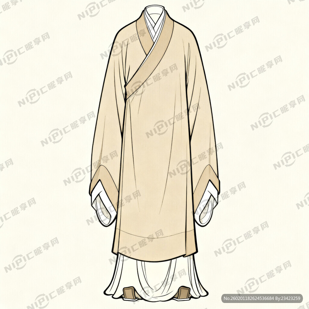 汉代冕服 只需素衣 服装竖立图