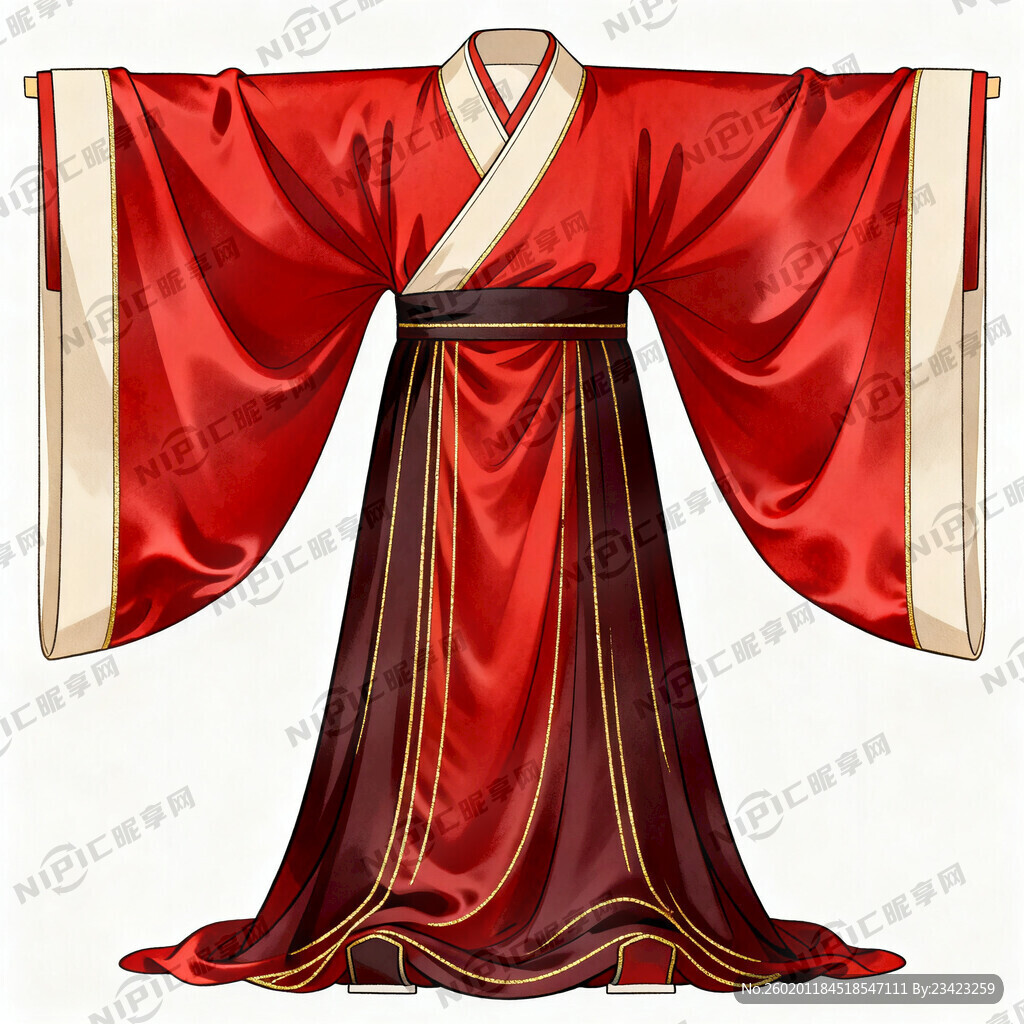 汉代冕服正面展开图 不要印花