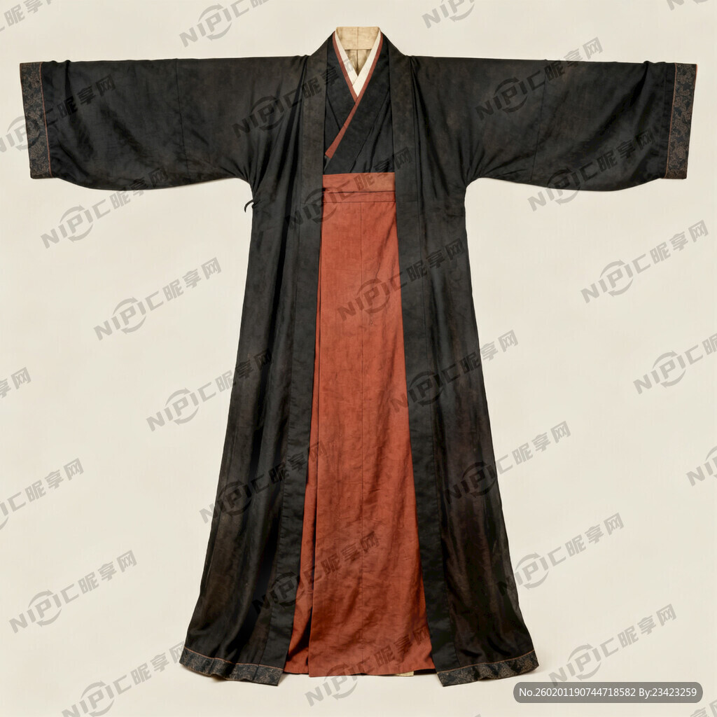 汉代冕服实景图 正面展开图